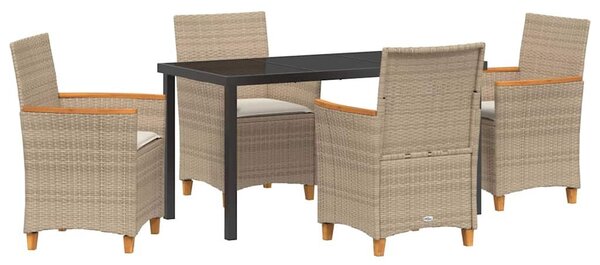 Kert étkező szett 5 pcs Bézs polirattan