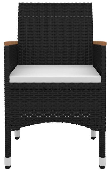 3 részes polyrattan és üveg kerti étkezőgarnitúra párnákkal