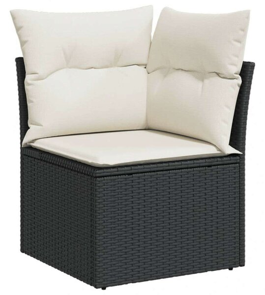 Polyrattan Kerti Ülőgarnitúra - 8 részes - Fekete