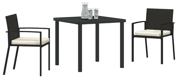 Kert étkező szett 3 pcs Fekete Porszórt acél