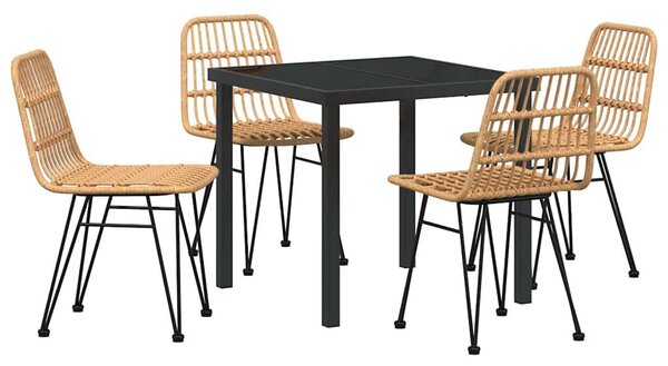 Kert étkező szett 5 pcs Barna Porszórt acél