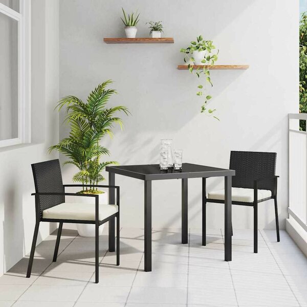 Kert étkező szett 3 pcs Fekete Porszórt acél