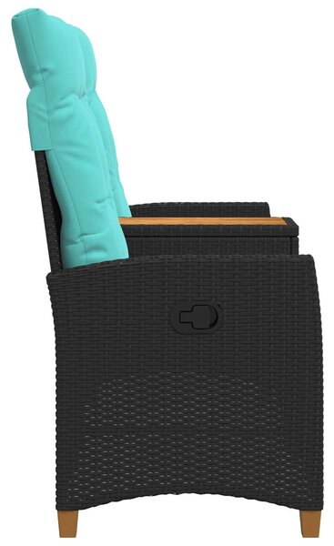 VidaXL Dönthető pad asztallal Fekete és Türkiz 126 x 65 x 112 cm
