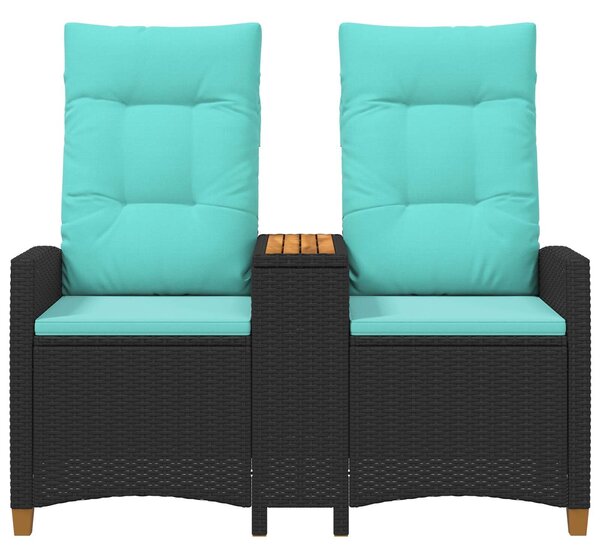 VidaXL Dönthető pad asztallal Fekete és Türkiz 126 x 65 x 112 cm