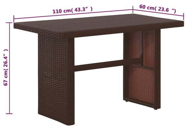 3 darabos barna polyrattan bisztrószett párnákkal