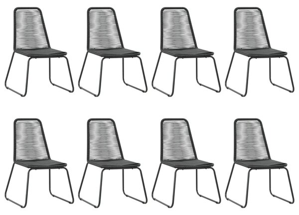 9 részes fekete PVC rattan kerti étkezőgarnitúra