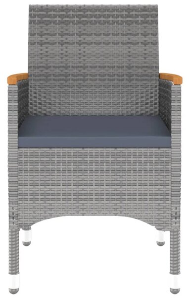 3 részes szürke polyrattan kerti étkezőgarnitúra