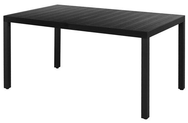 5 részes fekete PVC rattan kerti étkezőgarnitúra