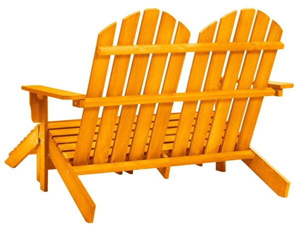 Kétszemélyes narancs fenyőfa kerti adirondack szék és zsámoly
