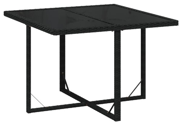 9 részes fekete polyrattan kerti étkezőgarnitúra párnákkal