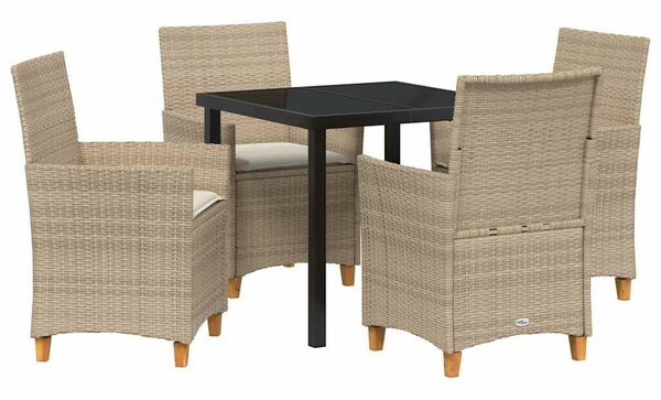 Kert étkező szett 5 pcs Bézs polirattan