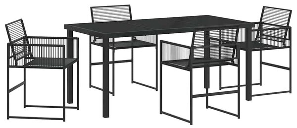 Kert étkező szett 5 pcs Fekete polirattan