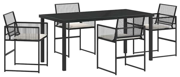 Kert étkező szett 5 pcs Fekete polirattan