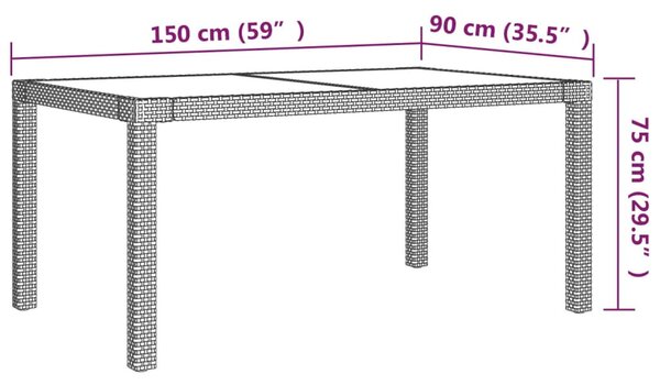 5 részes szürke polyrattan kültéri étkezőgarnitúra párnákkal