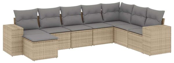 VidaXL Polyrattan Kerti Ülőgarnitúra - 8 részes - Bézs