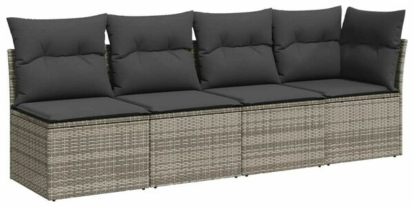 VidaXL Polyrattan Kerti Ülőgarnitúra - 11 részes - Szürke