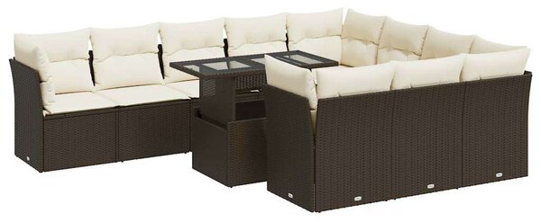 VidaXL Polyrattan Kerti Ülőgarnitúra - 11 részes - Barna