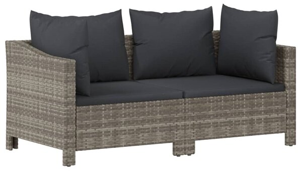 7 részes szürke polyrattan kerti ülőgarnitúra párnákkal