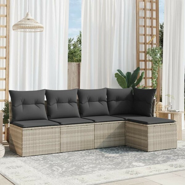 VidaXL Polyrattan Kerti Ülőgarnitúra - 5 részes