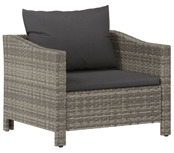 6 részes szürke polyrattan kerti ülőgarnitúra párnákkal