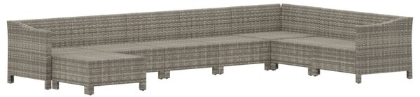 8 részes szürke polyrattan kerti ülőgarnitúra párnákkal