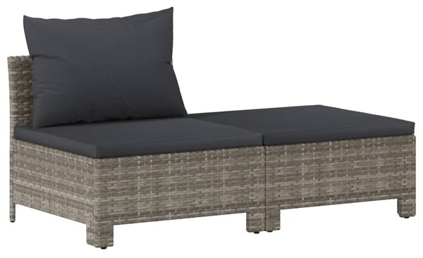 8 részes szürke polyrattan kerti ülőgarnitúra párnákkal