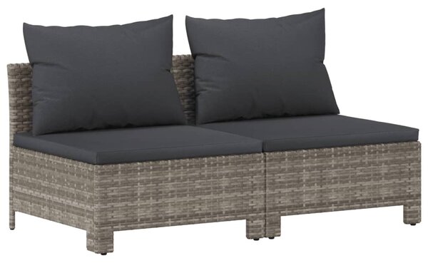 6 részes szürke polyrattan kerti ülőgarnitúra párnákkal