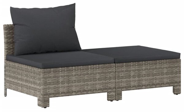 9 részes szürke polyrattan kerti ülőgarnitúra párnákkal