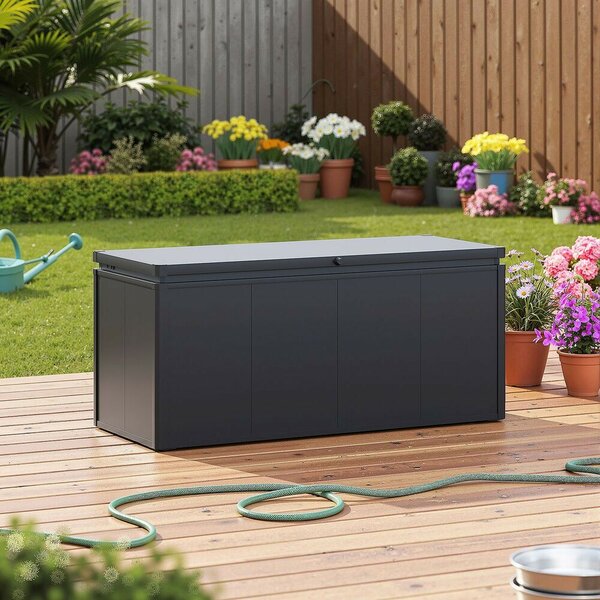 Rojaplast NOBLE 640 L acél tárolódoboz – sötétszürke