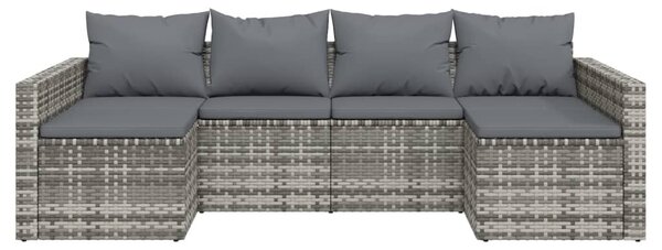 2 részes szürke polyrattan kerti ülőgarnitúra párnákkal