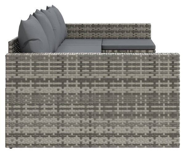 2 részes szürke polyrattan kerti ülőgarnitúra párnákkal