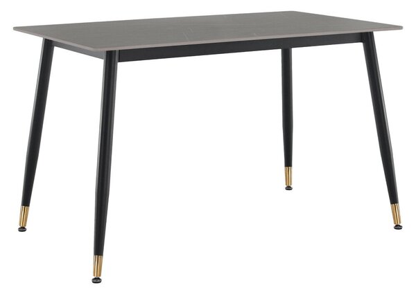 Étkezőasztal, szürke/fekete/arany, 121x71 cm, FLORENC TYP 1