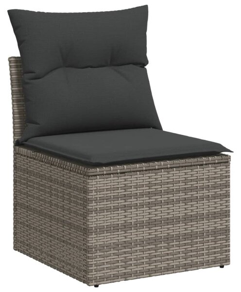 VidaXL 10 részes szürke polyrattan kerti ülőgarnitúra párnákkal