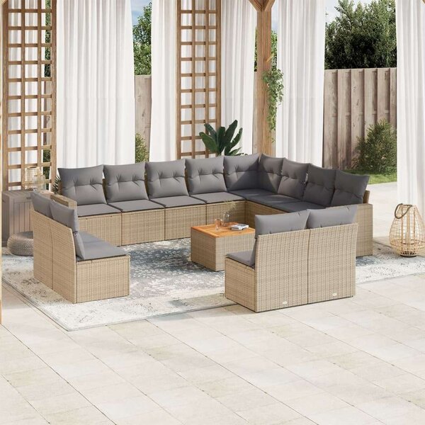 VidaXL Polyrattan Kerti Ülőgarnitúra - 13 részes