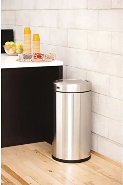 Simplehuman Szemetes, Rozsdamentes acél/Műanyag, 55 l, Ezüstszín