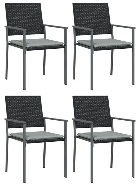 5 részes polyrattan és acél kerti étkezőgarnitúra párnával