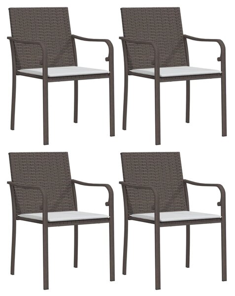 5 részes polyrattan és acél kerti étkezőgarnitúra párnával