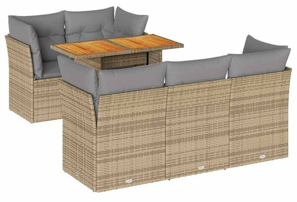 VidaXL Polyrattan Kerti Ülőgarnitúra - 6 részes - Bézs