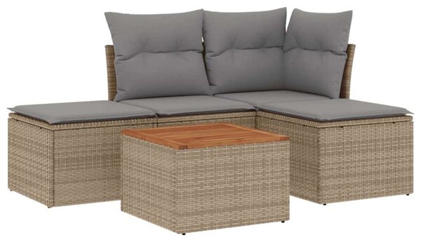 VidaXL Polyrattan Kerti Ülőgarnitúra - 5 részes