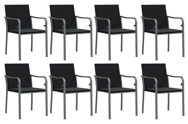 9 részes polyrattan és acél kerti étkezőgarnitúra párnával