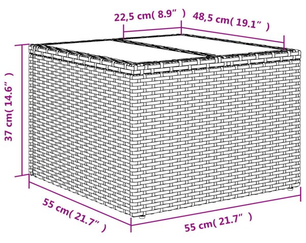 VidaXL Polyrattan Kerti Ülőgarnitúra - 8 részes - Fekete