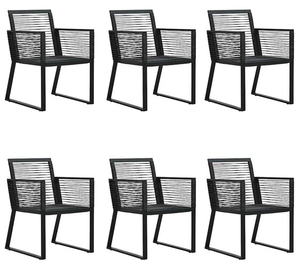 7 részes fekete PVC rattan kerti étkezőgarnitúra