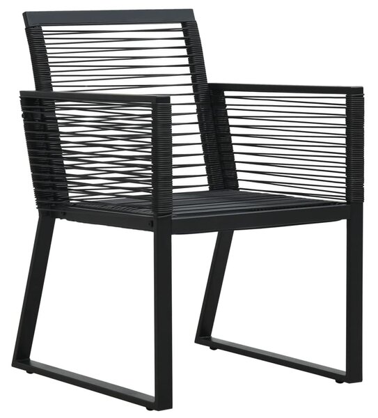 5 részes fekete PVC rattan kerti étkezőgarnitúra