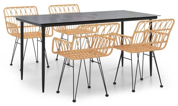 5 részes polyrattan kerti étkezőgarnitúra