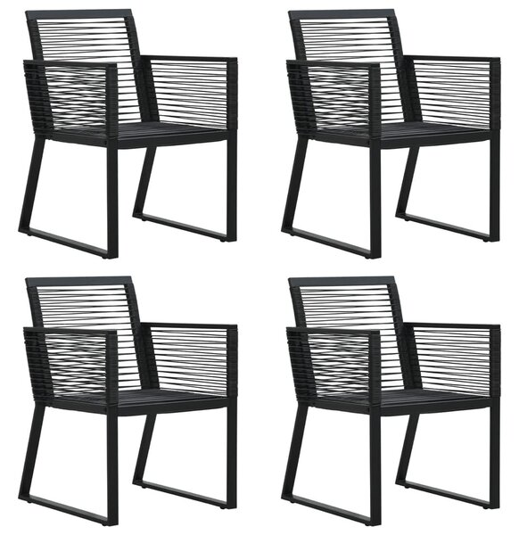 5 részes fekete PVC rattan kerti étkezőgarnitúra