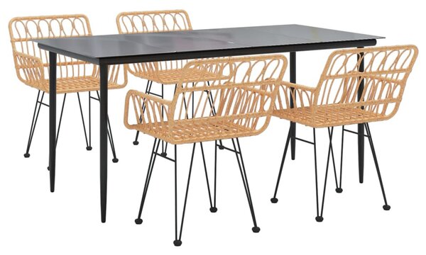 5 részes polyrattan kerti étkezőgarnitúra