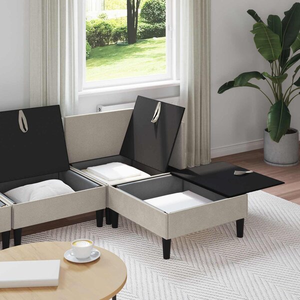 VidaXL Nappali bútor szett 4 pcs Zabpehely Szövet