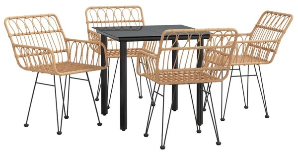5 részes polyrattan kerti étkezőgarnitúra