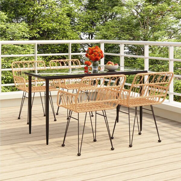 5 részes polyrattan kerti étkezőgarnitúra