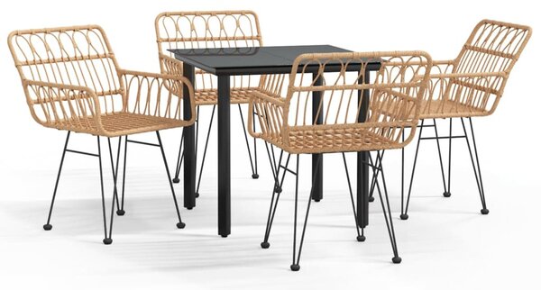5 részes polyrattan kerti étkezőgarnitúra